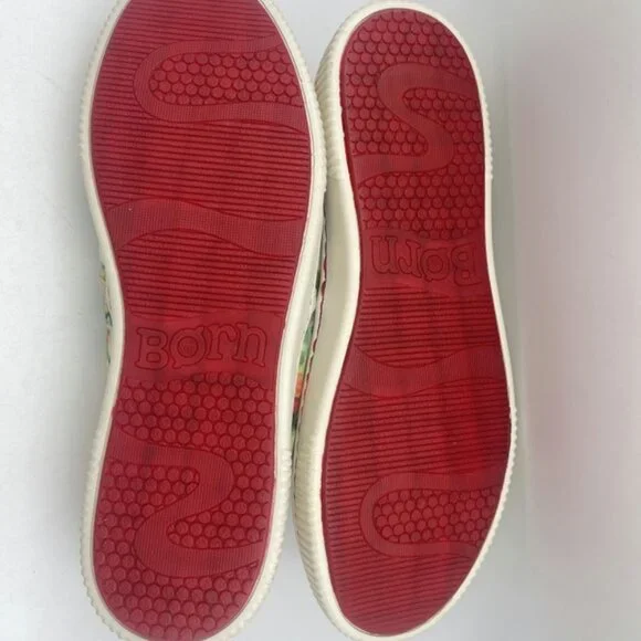 BORN Floral Casual Sneakers Women's Size: 9 M Green multicolor slip on platform - Picture 8 of 9